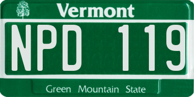 VT license plate NPD119