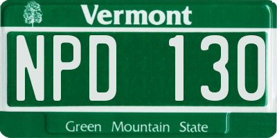 VT license plate NPD130