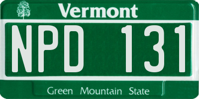 VT license plate NPD131