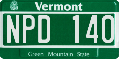 VT license plate NPD140