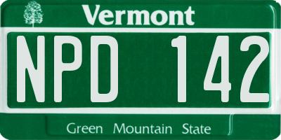 VT license plate NPD142