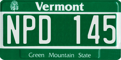 VT license plate NPD145