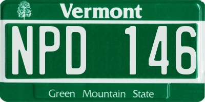 VT license plate NPD146