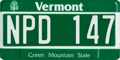 VT license plate NPD147