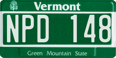 VT license plate NPD148