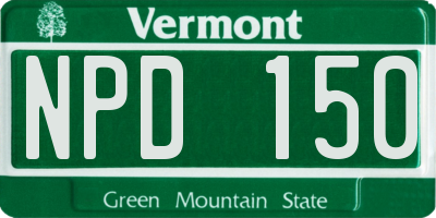 VT license plate NPD150