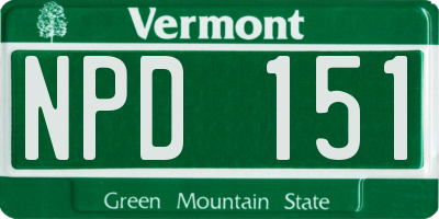 VT license plate NPD151