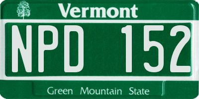 VT license plate NPD152