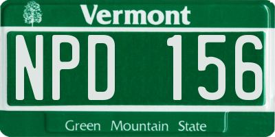VT license plate NPD156
