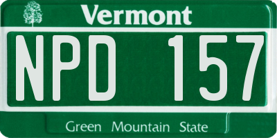 VT license plate NPD157