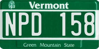 VT license plate NPD158