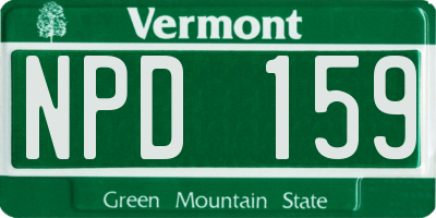VT license plate NPD159