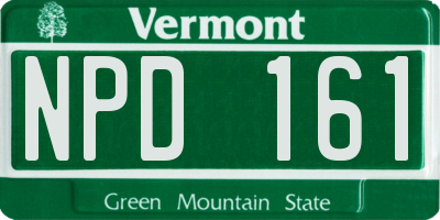 VT license plate NPD161