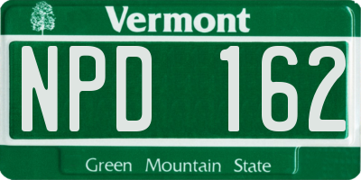 VT license plate NPD162
