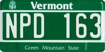 VT license plate NPD163
