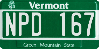VT license plate NPD167