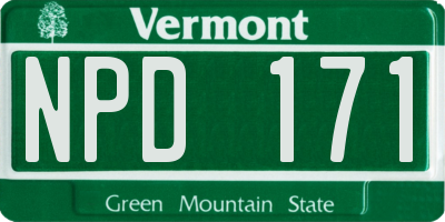 VT license plate NPD171