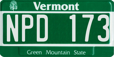 VT license plate NPD173