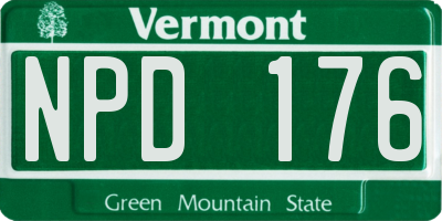VT license plate NPD176