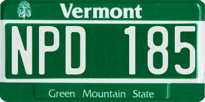 VT license plate NPD185