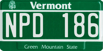 VT license plate NPD186