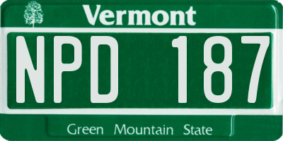 VT license plate NPD187