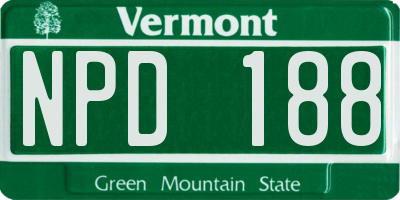 VT license plate NPD188