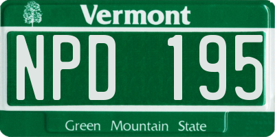 VT license plate NPD195