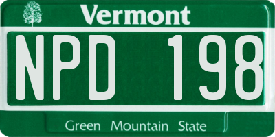 VT license plate NPD198