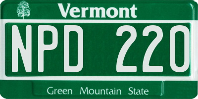 VT license plate NPD220