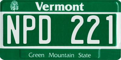 VT license plate NPD221