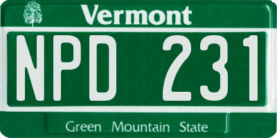 VT license plate NPD231