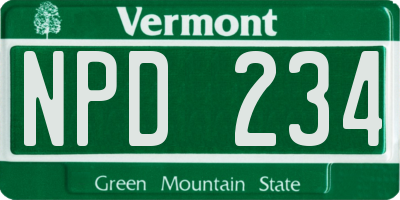VT license plate NPD234