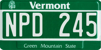 VT license plate NPD245