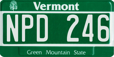 VT license plate NPD246