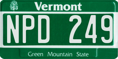 VT license plate NPD249