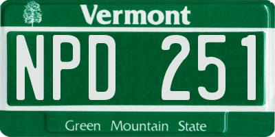 VT license plate NPD251