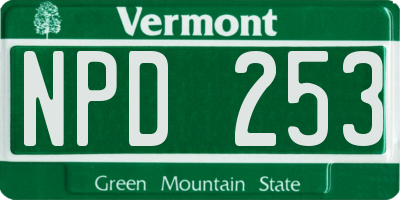VT license plate NPD253
