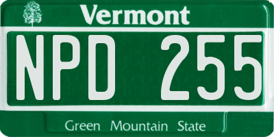 VT license plate NPD255