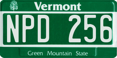 VT license plate NPD256