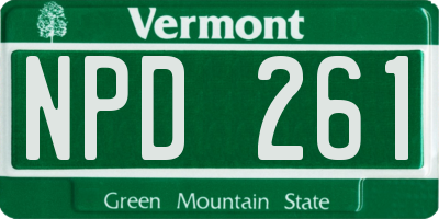 VT license plate NPD261