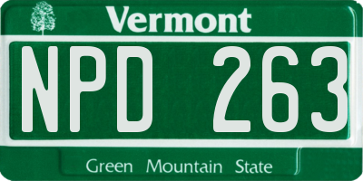 VT license plate NPD263