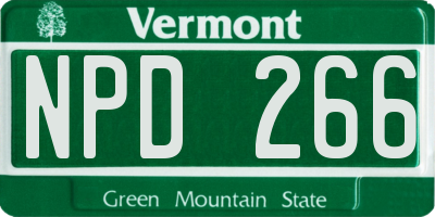 VT license plate NPD266