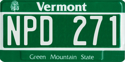 VT license plate NPD271