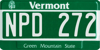 VT license plate NPD272