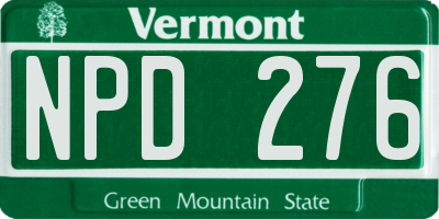 VT license plate NPD276