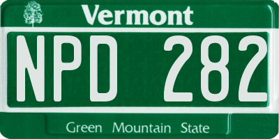 VT license plate NPD282