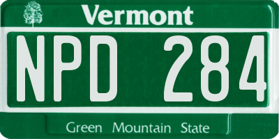 VT license plate NPD284