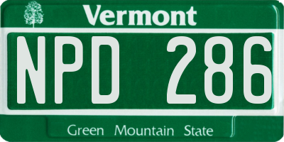 VT license plate NPD286