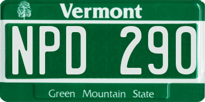 VT license plate NPD290
